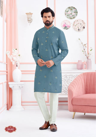 Petal Grace - Blue Koti Kurta Set