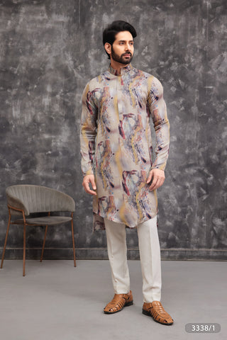 Abstract Art-Inspired Designer Kurta for Men