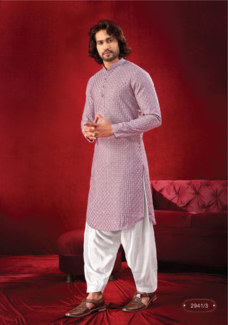 Rangin: Lavender Majesty Ensemble Kurta Set