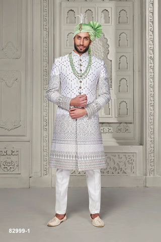 Elegant White Embroidery Indo-Western Ensemble