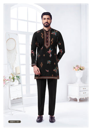 Noir Aviary Embroidered Kurta Set