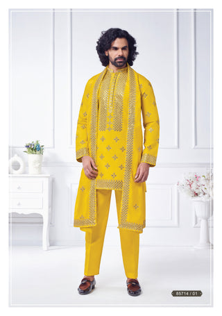 Radiant Yellow Mirror Work Kurta Set