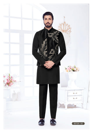 Black Indo-Western Embroidered Jacket Set