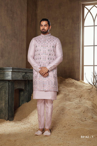 Naaz: Onion Pink Kurta Jacket