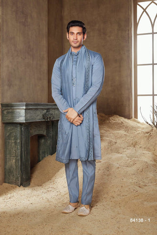 Naaz: Ash Blue Kurta Duppata