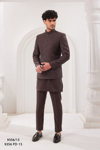 Regal Brown Bandhgala Suit Set