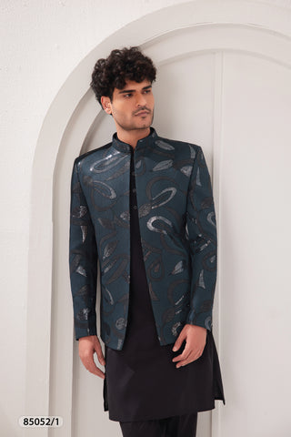 Midnight Elegance - Men's Designer Ethnic Jacket