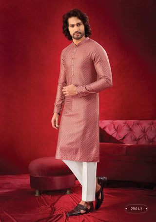 Rangin: Golden Peach Blossom Kurta