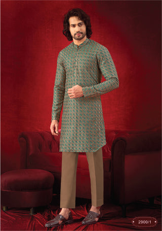 Rangin: Emerald Enchantment Kurta Set