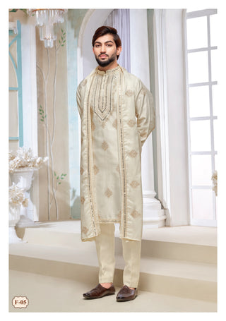 Regal Ivory Embroidered Kurta Set