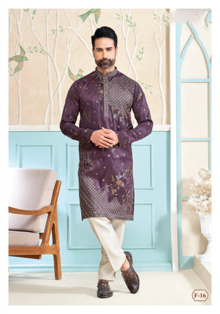 Majestic Purple Embroidered Kurta Set