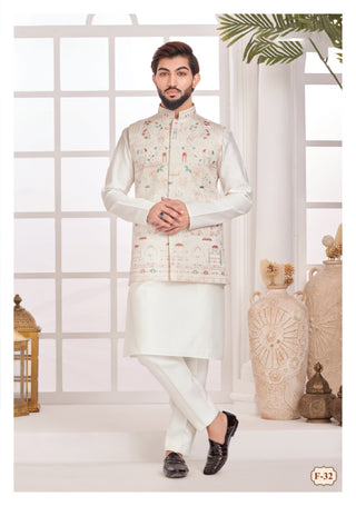 Roohani Rang Ivory Embroidered Kurta Set