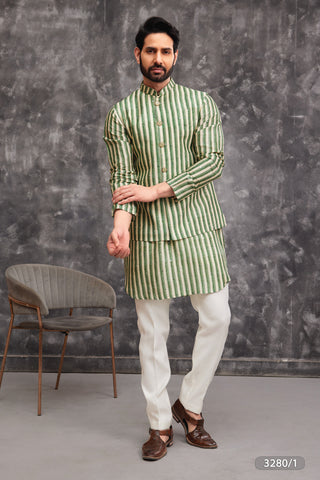 Regal Stripes Koti Kurta Set