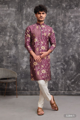 Maroon Floral Embellished Kurta