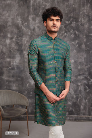 Emerald Grace Printed Koti Kurta Set