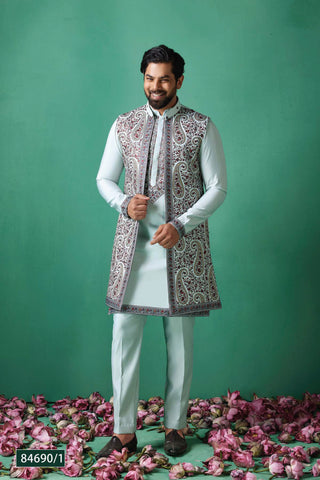 Paisley Elegance Koti Kurta Set