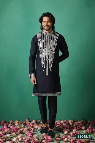 Midnight Silver Elegance Kurta Set