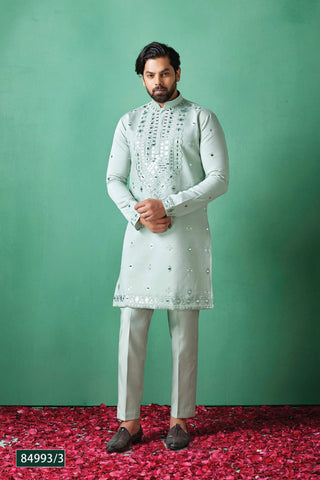 Radiant Pista Mirror Kurta Set