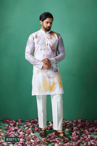 Modern Art Printed Kurta Set