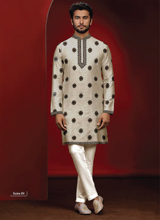 Ivory Elegance Embroidered Kurta Set