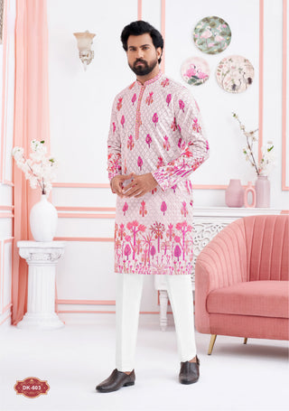 Blush Elegance Heavy Embroidered Kurta Set