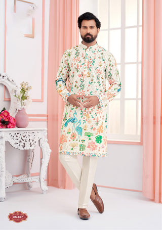 Ivory Elegance Figure Work Kurta Set