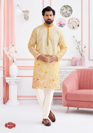 Golden Petal Ombre Kurta Set