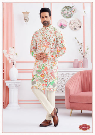 Ethereal Blossom White Kurta Set