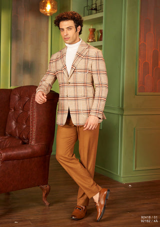 Beige Checked Jacket