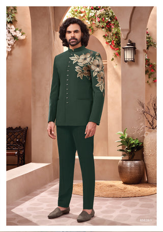Emerald Bloom Jodhpuri Suit